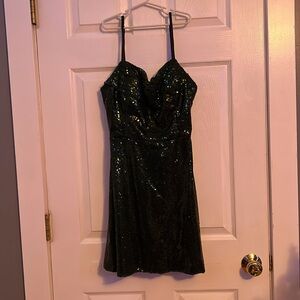 green sparkle dress